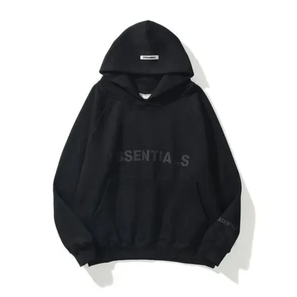 ESSENTIALS Black Hoodie Oversize