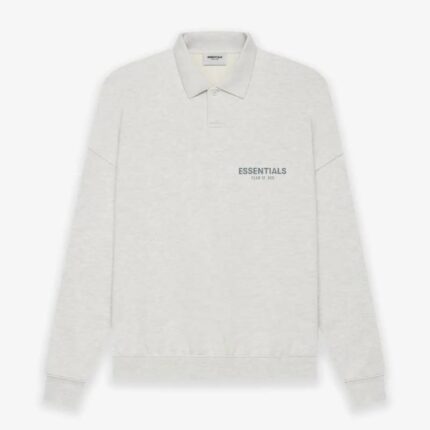 ESSENTIALS Fear of God Long Sleeve Polo Gray Sweatshirt