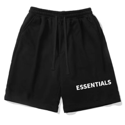 Essentials Black Cotton Short