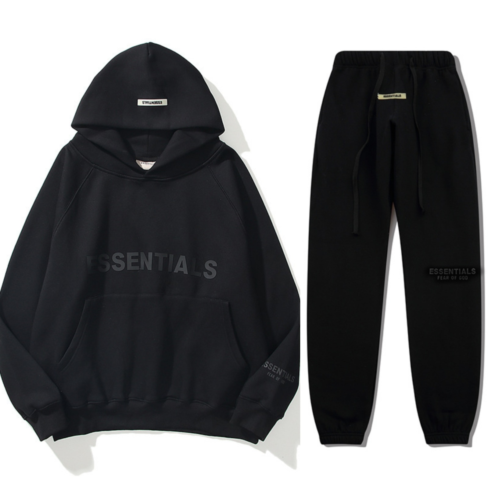 Fear-Of-God-Essential-Oversized-Black-Tracksuit Essential Fear Of God Tracksuit Oversized Black